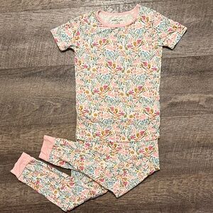 Magnetic Me Modal Short Sleeve No Drama Pajama w/ Bunnies Among Flowers Print